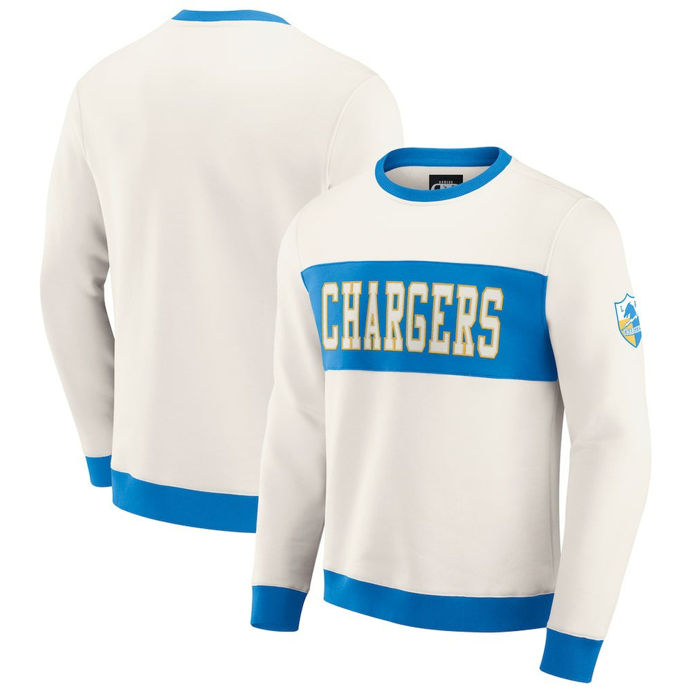Darius Rucker Collection Colorblock Pullover Sweatshirt - Los Angeles Chargers