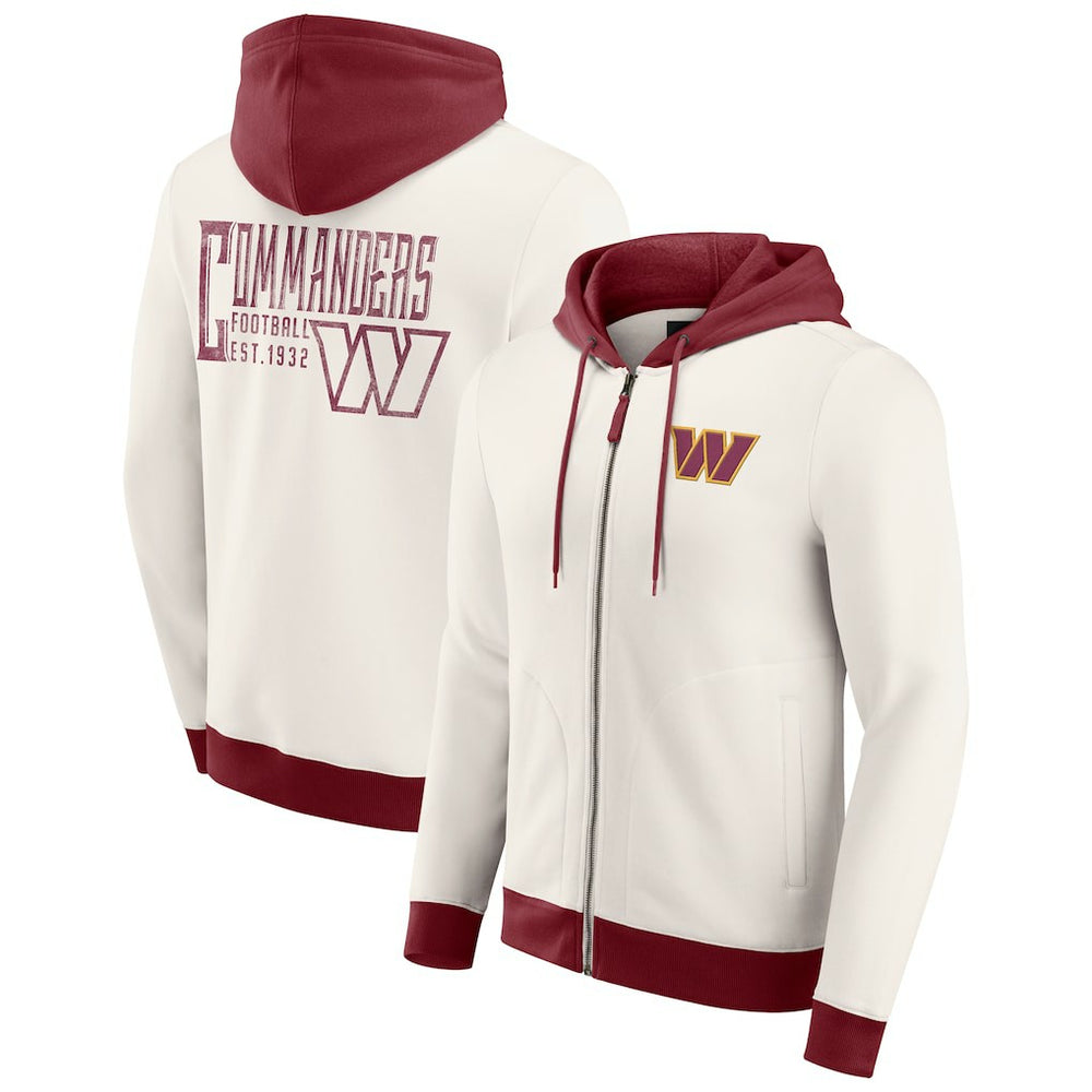 Darius Rucker Collection Distressed Graphics Full-Zip Hoodie - Washington Commanders