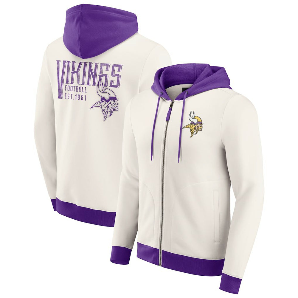 Darius Rucker Collection Distressed Graphics Full-Zip Hoodie - Minnesota Vikings