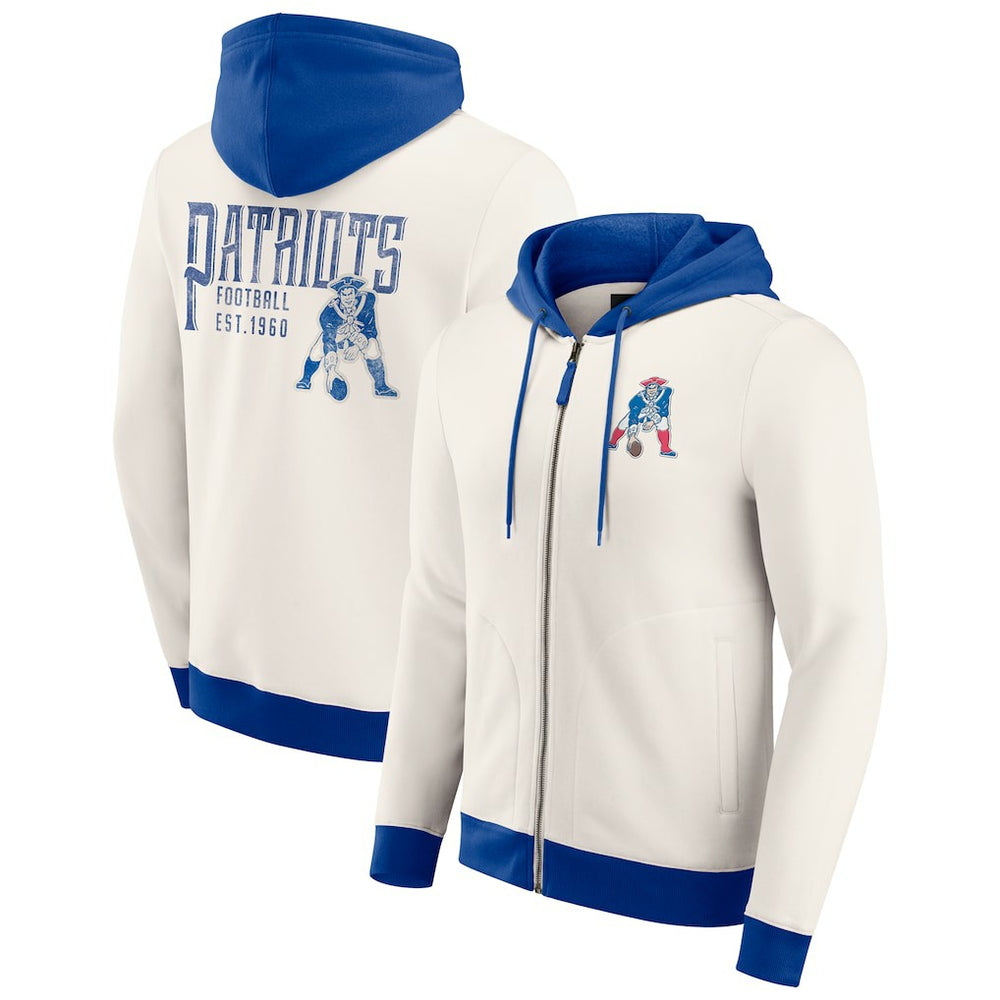 Darius Rucker Collection Distressed Graphics Full-Zip Hoodie - New England Patriots