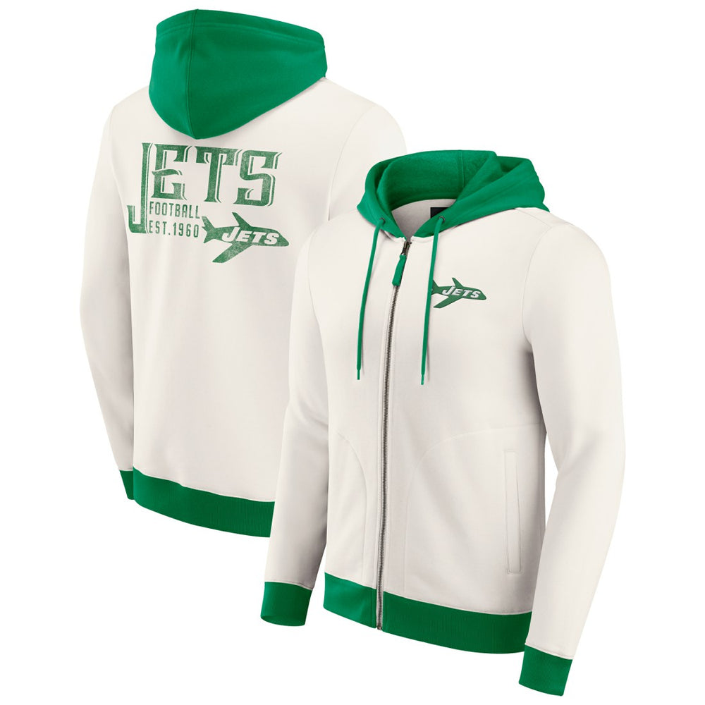 Darius Rucker Collection Distressed Graphics Full-Zip Hoodie - New York Jets