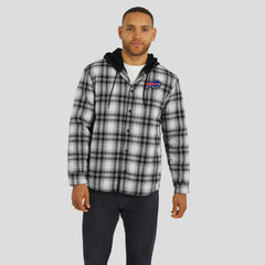 NFL x Darius Rucker Collection Plaid Flannel Quilted Full-Snap Hooded Shacket - Buffalo Bills