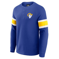 Darius Rucker Collection Waffle-Knit Raglan Long Sleeve Henley T-Shirt - Los Angeles Rams