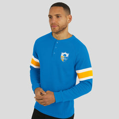 Darius Rucker Collection Waffle-Knit Raglan Long Sleeve Henley T-Shirt - Los Angeles Chargers