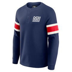 Darius Rucker Collection Waffle-Knit Raglan Long Sleeve Henley T-Shirt - New York Giants