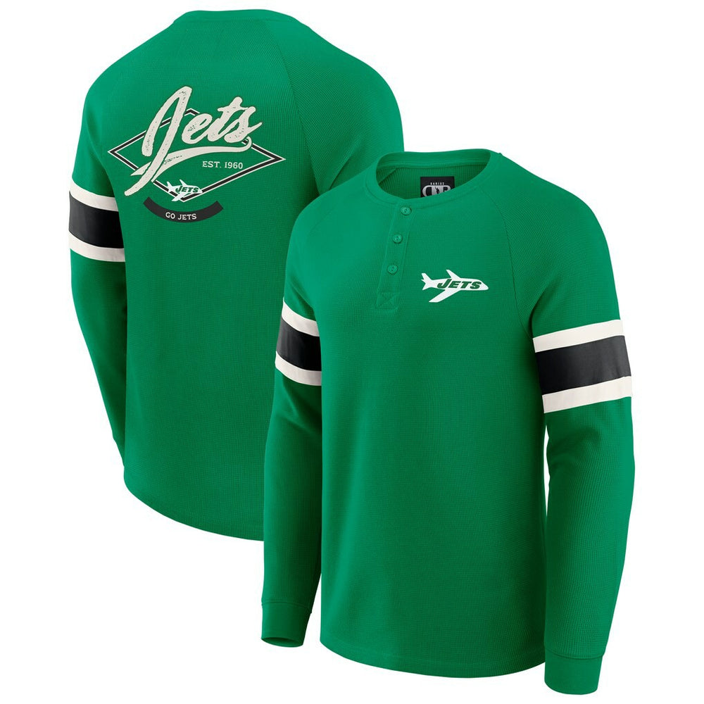 Darius Rucker Collection Waffle-Knit Raglan Long Sleeve Henley T-Shirt - New York Jets