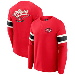 Darius Rucker Collection Waffle-Knit Raglan Long Sleeve Henley T-Shirt - San Francisco 49ers