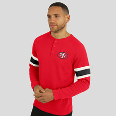 Darius Rucker Collection Waffle-Knit Raglan Long Sleeve Henley T-Shirt - San Francisco 49ers