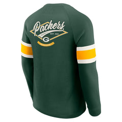 Darius Rucker Collection Waffle-Knit Raglan Long Sleeve Henley T-Shirt - Green Bay Packers