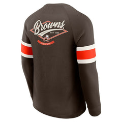 Darius Rucker Collection Waffle-Knit Raglan Long Sleeve Henley T-Shirt - Cleveland Browns