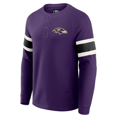 Darius Rucker Collection Waffle-Knit Raglan Long Sleeve Henley T-Shirt - Baltimore Ravens