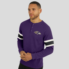 Darius Rucker Collection Waffle-Knit Raglan Long Sleeve Henley T-Shirt - Baltimore Ravens