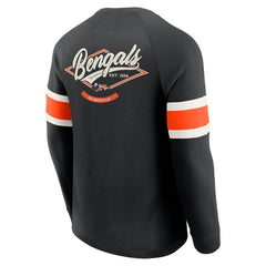 Darius Rucker Collection Waffle-Knit Raglan Long Sleeve Henley T-Shirt - Cincinnati Bengals