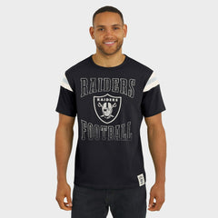 Darius Rucker Collection Football Stripe Sleeve T-Shirt - Las Vegas Raiders