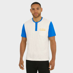 Darius Rucker Collection Henley Colorblock Slub Pocket T-Shirt - Los Angeles Chargers