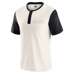 Darius Rucker Collection Henley Colorblock Slub Pocket T-Shirt - New Orleans Saints