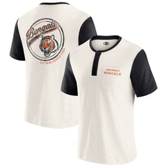 Darius Rucker Collection Henley Colorblock Slub Pocket T-Shirt - Cincinnati Bengals