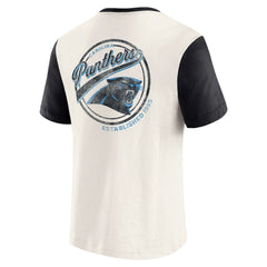 Darius Rucker Collection Henley Colorblock Slub Pocket T-Shirt - Carolina Panthers