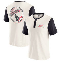 Darius Rucker Collection Henley Colorblock Slub Pocket T-Shirt - Houston Texans