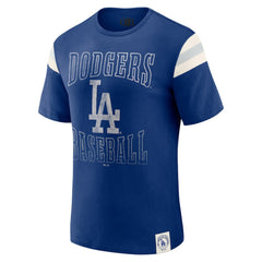 MLB Los Angeles Dodgers Darius Rucker Collection by Fanatics Distressed Sleeve Stripe T-Shirt