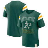 MLB Athletics Darius Rucker Collection by Fanatics Distressed Sleeve Stripe T-Shirt