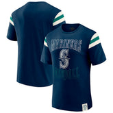 MLB Seattle Mariners Darius Rucker Collection by Fanatics Distressed Sleeve Stripe T-Shirt