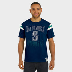 MLB Seattle Mariners Darius Rucker Collection by Fanatics Distressed Sleeve Stripe T-Shirt