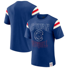 MLB Chicago Cubs Darius Rucker Collection by Fanatics Distressed Sleeve Stripe T-Shirt