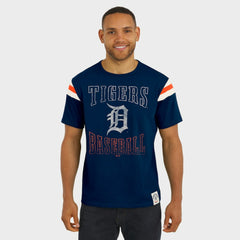 MLB Detroit Tigers Darius Rucker Collection by Fanatics Distressed Sleeve Stripe T-Shirt