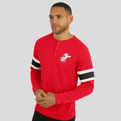 MLB Cincinnati Reds Darius Rucker Collection by Fanatics Waffle-Knit Raglan Long Sleeve Henley T-Shirt