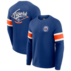 MLB Detroit Tigers Darius Rucker Collection by Fanatics Waffle-Knit Raglan Long Sleeve Henley T-Shirt