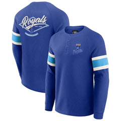 MLB Kansas City Royals Darius Rucker Collection by Fanatics Waffle-Knit Raglan Long Sleeve Henley T-Shirt