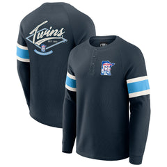 MLB Minnesota Twins Darius Rucker Collection by Fanatics Waffle-Knit Raglan Long Sleeve Henley T-Shirt