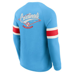 MLB St. Louis Cardinals Darius Rucker Collection by Fanatics Waffle-Knit Raglan Long Sleeve Henley T-Shirt