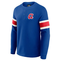 MLB Atlanta Braves Darius Rucker Collection by Fanatics Waffle-Knit Raglan Long Sleeve Henley T-Shirt