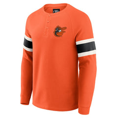 MLB Baltimore Orioles Darius Rucker Collection by Fanatics Waffle-Knit Raglan Long Sleeve Henley T-Shirt