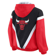 NBA Chicago Bulls WEAR by Erin Andrews Women's Colorblock Full-Zip Hoodie Windbreaker Jacket