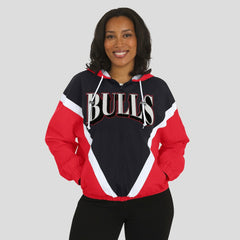NBA Chicago Bulls WEAR by Erin Andrews Women's Colorblock Full-Zip Hoodie Windbreaker Jacket