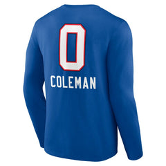 Keon Coleman Team Wordmark Name & Number Long Sleeve T-Shirt - Buffalo Bills