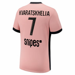 Khvicha Kvaratskhelia Paris Saint-Germain Youth 2024/25 Third Replica Player Jersey - Nike Pink