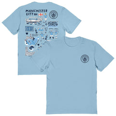 Manchester City Vive La Fete Women's Impressions Artwork T-Shirt - Sky Blue