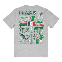 Mexico National Team Vive La Fete Women's Impressions Artwork T-Shirt - Heather Gray