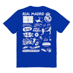 Real Madrid Vive La Fete Women's Impressions Artwork T-Shirt - Royal