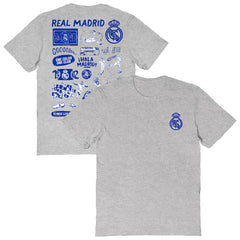 Real Madrid Vive La Fete Women's Impressions Artwork T-Shirt - Heather Gray