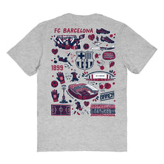 Barcelona Vive La Fete Women's Impressions Artwork T-Shirt - Heather Gray
