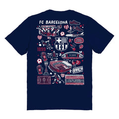 Barcelona Vive La Fete Women's Impressions Artwork T-Shirt - Navy