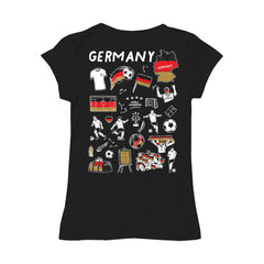 Germany National Team Vive La Fete Girls Youth Color Badge Fitted T-Shirt - Black