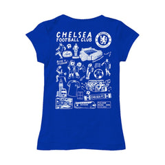 Chelsea Vive La Fete Girls Youth Color Badge Fitted T-Shirt - Blue