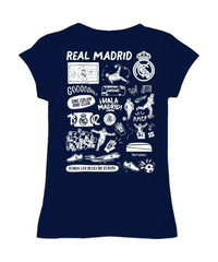 Real Madrid Vive La Fete Girls Youth Color Badge Fitted T-Shirt - Navy