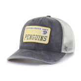 NHL Charcoal Pittsburgh Penguins '47 Canteen Pigment Dyed Patch Trucker Adjustable Hat